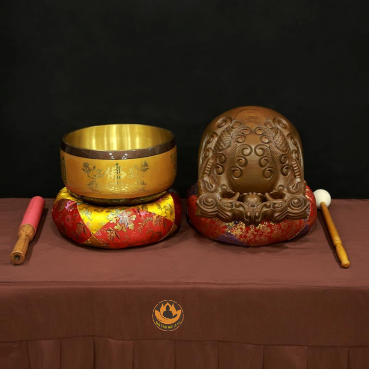 Bộ Chuông Chữ Phật Khắc Tâm Kinh, Mõ Rồng Gỗ Bưởi Vàng